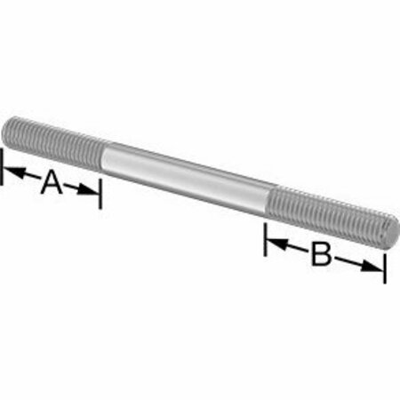 BSC PREFERRED 18-8 Stainless Steel Threaded on Both Ends Stud M8 x 1.25 mm Thread 31 mm Thread Lngths 110 mm Long 92997A267
